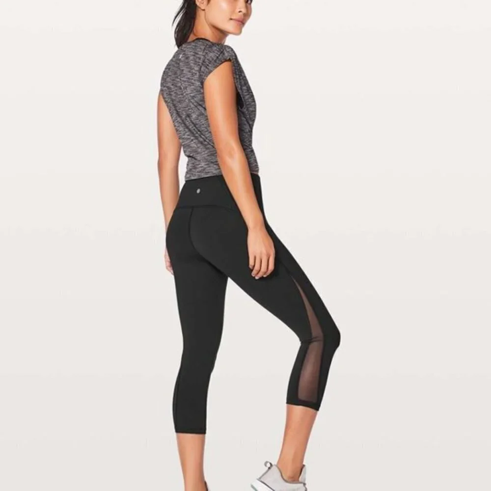 Lululemon Train Times Cropped Active Workout Leggings in Black Size 6